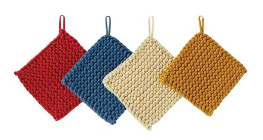 Cotton Crocheted Pot Holder, 4 Colors
