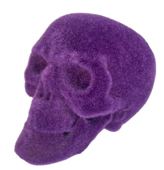 Flocked Glitterville Skull