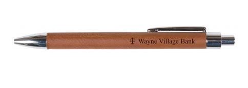 TAN FAUX LEATHER PEN
